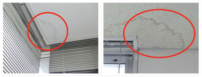 天井ジプトーンに雨染み