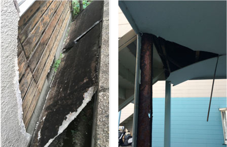 外壁・天井の欠落事故に