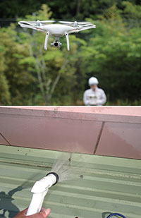 ドローン調査と散水調査