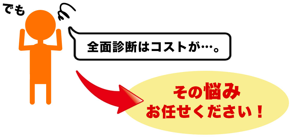 でも全面診断はコストが…。その悩みお任せください!